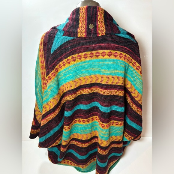 Billabong Southwestern Striped Open Front Sweater - Oversized Boho - Picture 3 of 3